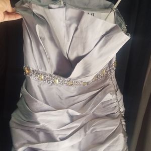 Monique Lhuillier Silver Dress
